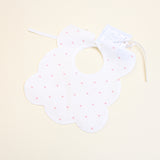 PICCOLA GIUGGIOLA BAVETTA NEONATO IN LINO Pink/avorio