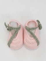 PICCOLA GIUGGIOLA scarpina in cotone con bottoncini Rosa