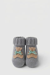 BABY LORD scarpine in lana orsetto Sabbia-giada