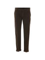 DONDUP pantalone gaubert slim in velluto Marrone