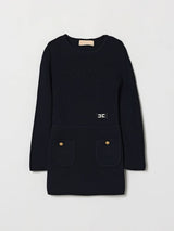 ELISABETTA FRANCHI abtio in maglia con tasche Blu