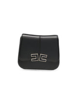 ELISABETTA FRANCHI borsa in ecopelle con patta e logo Nero