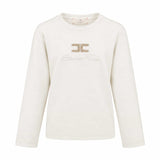ELISABETTA FRANCHI t-shirt maniche lunghe con logo Avorio
