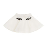 ELISABETTA FRANCHI gonna in crepe con pattine Bianco