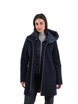 EMME MARELLA giubbino in panno soft con cappuccio Blu