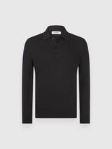 GRAN SASSO polo in punto waffle Nero