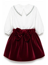 LA STUPENDERIA set gonna boducam. ricamato Bordeaux