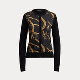 LAUREN RALPH LAUREN cardigan in cotone con stampa Nero