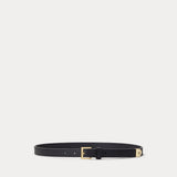 LAUREN RALPH LAUREN cintura sottile in pelle groffata Nero