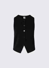LIU JO BLACK gilet in maglia con dettaglio in pizzo Nero