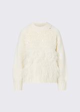 LIU JO BLACK maglia con piume e pailettes Bianco