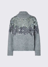 LIU JO BLACK maglione in lana con pailettes Grigio