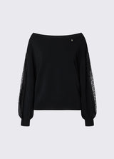 LIU JO BLACK maglia con inserti in pizzo Nero
