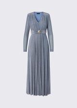 LIU JO BLACK abito lungo in lurex plissè Azzurro