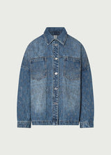 LIU JO CAPSULE GIGI HADID giacca oversize in denim con strass Blu