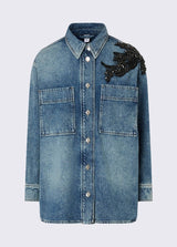 LIU JO DENIM camicia in denim con applicazioni Blu