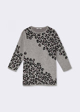 LIU JO JUNIOR abito in maglia animalier Grigio