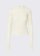 LIU JO WHITE maglia in pizzo stretch Bianco