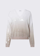 LIU JO WHITE maglia degrade con pailettes Beige