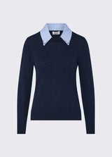 LIU JO WHITE maglia con dettaglio Blu