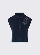 LIU JO WHITE maglia in lana con ricamo gioiello Blu