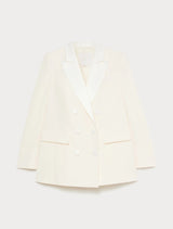 MARINA RINALDI giacca blazer cady in raso Bianco