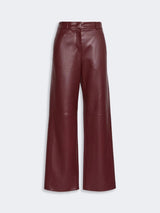 MAXMARA S pantalone in jersey spalmato Bordeaux