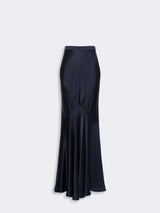 MAXMARA STUDIO ELEGANTE gonna lunga in envers satin Blu