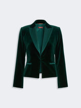 MAXMARA STUDIO ELEGANTE giacca smoking in velluto Verde