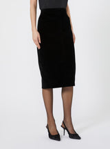 MAXMARA STUDIO ELEGANTE gonna in cotone monostretch Nero