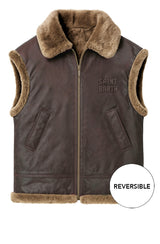 MC2 SAINT BARTH gilet reversibile hesketh wax fur Marrone