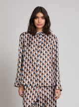 MM MAXMARA camicia in twill di pura seta Multicolor