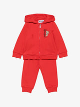MOSCHINO KIDS tuta in cotone due pezzi Rosso
