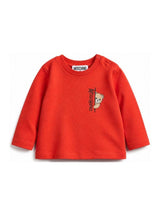 MOSCHINO KIDS t-shirt maniche lunghe con orsetto Rosso