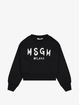 MSGM KIDS felpa in cotone felpato Nero