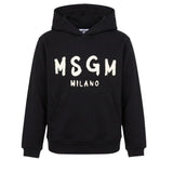 MSGM KIDS felpa cappuccio con logo Nero