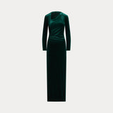 LAUREN RALPH LAUREN abito in velluto elasticizzato Verde