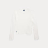 RALPH LAUREN POLO t-shirt crop maniche lunghe Bianco