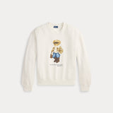 RALPH LAUREN POLO felpa in pile con orso Bianco