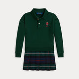 RALPH LAUREN POLO abito in pile con gonna Verde