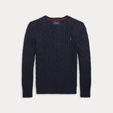 RALPH LAUREN POLO maglione bimbo in cotone a trecce Blu