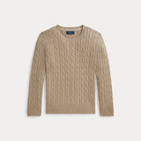RALPH LAUREN POLO maglione bimbo in cotone a trecce Beige