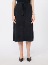 S MAXMARA gonna in pelle scamosciata Blu