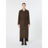 S MAXMARA cappotto in drap di lana e yak Marrone