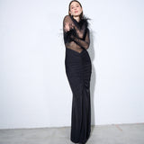 SILENCE abito mabel con tulle Black