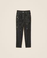 TWINSET ACTITUDE jeans skinny con ricamo Nero