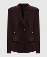 TWINSET ACTITUDE giacca monopetto con logo Marrone