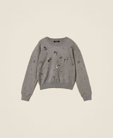 TWINSET ACTITUDE maglia con ricamo Grigio