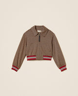 TWINSET GIRL giacca in pied de poule Marrone