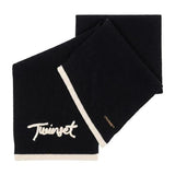 TWINSET GIRL sciarpa con logo ricamato Nero